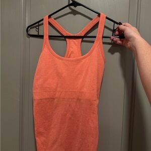 Orange Ribbed Tank Top